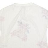 JOULES Womens Printed Top White V-Neck Floral UK 12