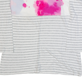 JOULES Womens Printed Top Grey 3/4 Sleeve Striped UK 8