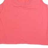 LAURA ASHLEY Womens Vest Pink Sleeveless UK 14