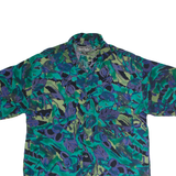 SHAH SAFARI Mens Shirt Green Crazy Pattern M
