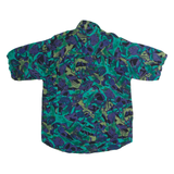 SHAH SAFARI Mens Shirt Green Crazy Pattern M