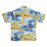 MANGO MOON Boat Mens Hawaiian Shirt Blue Crazy Pattern XL