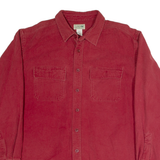 LL BEAN Mens Worker Shirt Red Long Sleeve XL
