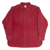 LL BEAN Mens Worker Shirt Red Long Sleeve XL