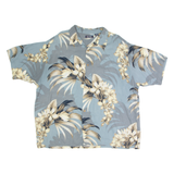 PURITAN Mens Shirt Blue Viscose Floral 2XL