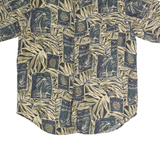 ROUNDTREE AND YORKE Pineapple Mens Shirt Gold Silk Crazy Pattern M
