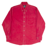 THREE RIVERS Mens Plain Shirt Red Long Sleeve L