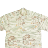 PIERRE CARDIN Ocean Mens Hawaiian Shirt Green Crazy Pattern L