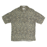 PIERRE CARDIN Mens Shirt Green Crazy Pattern L