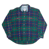 LONDON FOG Mens Shirt Green Geometric Long Sleeve L