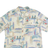 Surfboard Mens Shirt Beige Crazy Pattern L