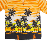 ALPHA REPUBLIC Mens Hawaiian Shirt Orange Crazy Pattern XL