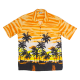 ALPHA REPUBLIC Mens Hawaiian Shirt Orange Crazy Pattern XL