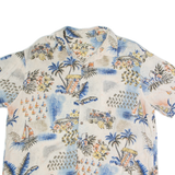 BATIK BAY Beach Mens Shirt White Crazy Pattern 2XL