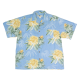 JOE MANLIN Mens Hawaiian Shirt Blue Crazy Pattern 2XL
