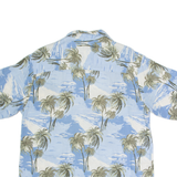 PURITAN Mens Hawaiian Shirt Blue Viscose Crazy Pattern M
