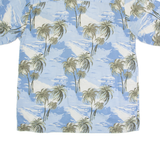 PURITAN Mens Hawaiian Shirt Blue Viscose Crazy Pattern M