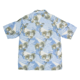 PURITAN Mens Hawaiian Shirt Blue Viscose Crazy Pattern M