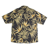 ISLAND REPUBLIC Mens Shirt Black Silk Floral L