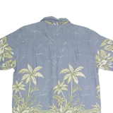 CHEROKEE Mens Hawaiian Shirt Blue Floral L