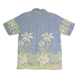 CHEROKEE Mens Hawaiian Shirt Blue Floral L
