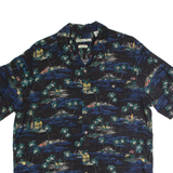 BATIK BAY Mens Hawaiian Shirt Black Floral L