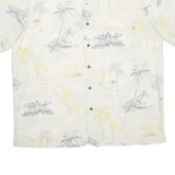 SOLITUDE Mens Hawaiian Shirt Cream Floral 2XL