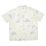 SOLITUDE Mens Hawaiian Shirt Cream Floral 2XL