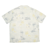 SOLITUDE Mens Hawaiian Shirt Cream Floral 2XL
