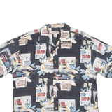 SUMMA Mens Hawaiian Shirt Blue Floral L