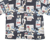 SUMMA Mens Hawaiian Shirt Blue Floral L