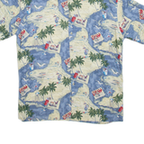 PIERRE CARDIN Mens Hawaiian Shirt Blue Floral M