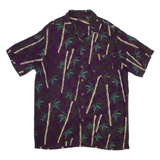 RED MACAW Tall Mens Hawaiian Shirt Purple Floral XL