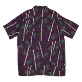 RED MACAW Tall Mens Hawaiian Shirt Purple Floral XL