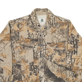 NORTHWEST TERRITORY Mens Flannel Shirt Brown Camouflage Long Sleeve M