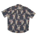 NATURAL ISSUE Wrinkle Free Mens Hawaiian Shirt Blue Floral L