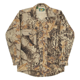 CABELA'S Mens Flannel Shirt Brown Camouflage Long Sleeve S