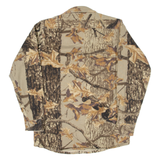 CABELA'S Mens Flannel Shirt Brown Camouflage Long Sleeve S