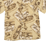 Mens Shirt Beige Crazy Pattern M