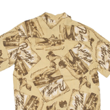 Mens Shirt Beige Crazy Pattern M