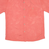 JOE MARLIN Mens Hawaiian Shirt Pink Floral L