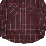 DAVID TAYLOR Mens Flannel Shirt Maroon Check Long Sleeve M