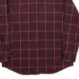 DAVID TAYLOR Mens Flannel Shirt Maroon Check Long Sleeve M