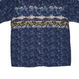 MORRO BAY Mens Hawaiian Shirt Blue Floral M