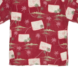 PIERRE CARDIN Mens Hawaiian Shirt Red Floral L