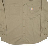 CARHARTT Mens Plain Shirt Green Long Sleeve XL