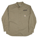 CARHARTT Mens Plain Shirt Green Long Sleeve XL