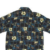 Mens Hawaiian Shirt Black Floral S