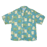 BERMUDA BAY Mens Hawaiian Shirt Blue Floral L