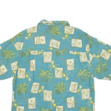 BERMUDA BAY Mens Hawaiian Shirt Blue Floral L